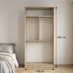 ⁦دولاب تنظيم الملابس 120 سم بتعليق مزدوج – الخزائن الأمثل⁩ - الصورة ⁦2⁩