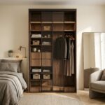 خزانة ملابس منزلقة 143.6 CM بتقسيم داخلي عملي – الخزائن الأمثل