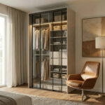 خزانة ملابس أبواب منزلقة 143.6سم مع رفوف وأدراج ومساحة تعليق مزدوجة – الخزائن الأمثل