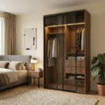 خزانة ملابس بأبواب منزلقة عرض 143.6 سم