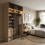 خزانة ملابس أبواب منزلقة 143.6 سم