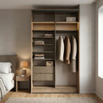 ⁦خزانة ملابس أبواب منزلقة 143.6 سم⁩ - الصورة ⁦4⁩