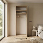 ⁦خزانة ملابس مودرن عرض 90 سم – تصميم عملي يمكن دمجه مع وحدات أخرى⁩ - الصورة ⁦2⁩