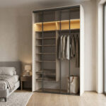 ⁦خزانة ملابس عرض 143.6 CM بتقسيم رفوف وتعليق – الخزائن الأمثل⁩ - الصورة ⁦2⁩