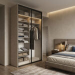 ⁦خزانة ملابس عرض 143.6 CM بتقسيم رفوف وتعليق – الخزائن الأمثل⁩ - الصورة ⁦5⁩