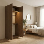 ⁦خزانة ملابس بعرض 90 سم مع رف علوي ومساحة تعليق – قابلة للتجميع⁩ - الصورة ⁦5⁩