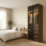 ⁦خزانة ملابس مودرن عرض 90 سم – تصميم عملي يمكن دمجه مع وحدات أخرى⁩ - الصورة ⁦5⁩