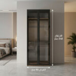 ⁦خزانة ملابس بعرض 90 سم مع رف علوي ومساحة تعليق – قابلة للتجميع⁩ - الصورة ⁦2⁩