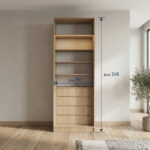 ⁦خزانة ملابس وحدة 90 سم _ عصرية بتصميم أنيق قابلة للتجميع⁩ - الصورة ⁦2⁩