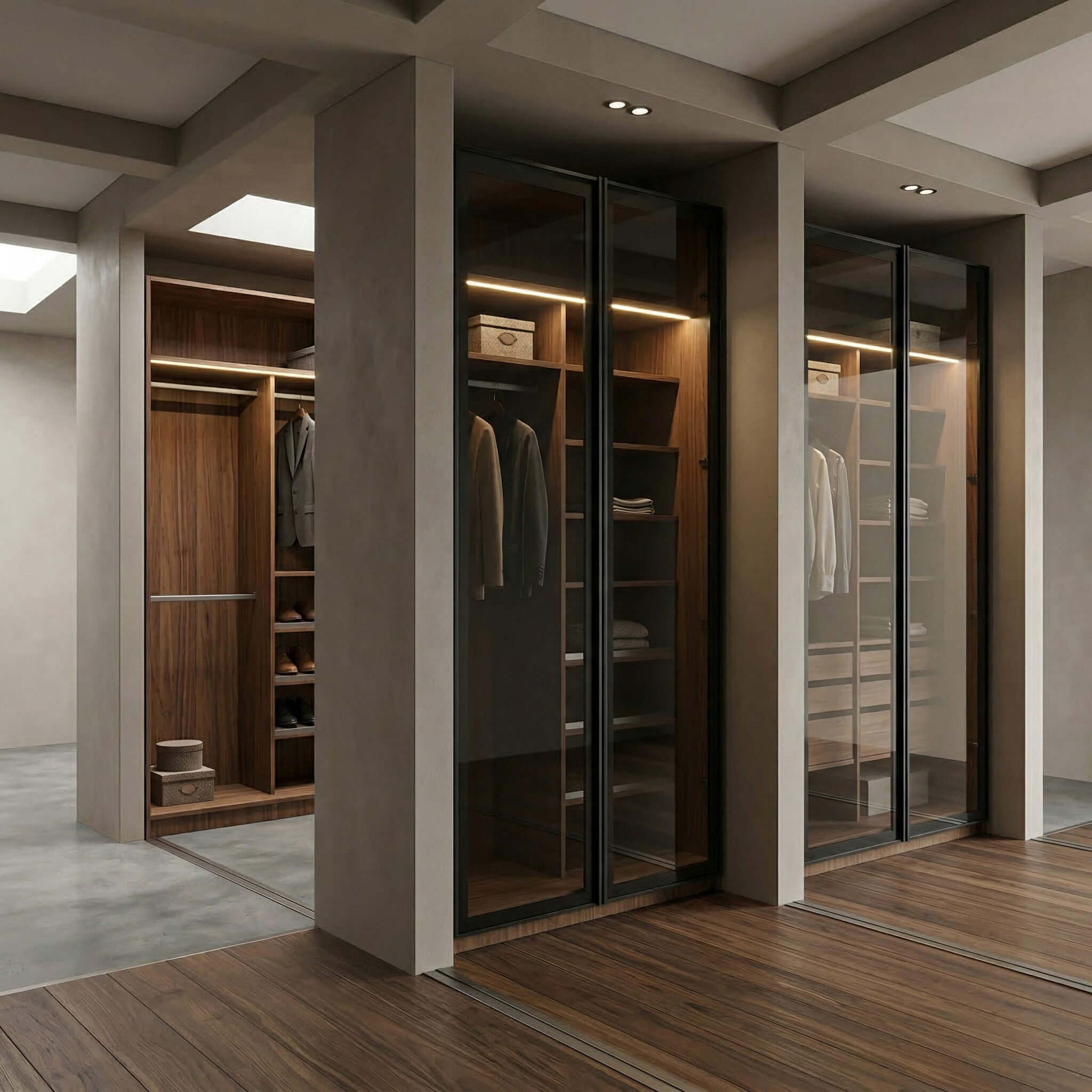 ⁦خزانة ملابس مودرن عرض 120 سم تعليق طويل ورفوف – تصميم عملي يمكن دمجه⁩ - الصورة ⁦5⁩