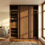 ⁦خزانة ملابس منزلقة فاخرة بعرض 218 سم مع أدراج ورفوف وتنظيم أحترافي – الخزائن الأمثل⁩ - الصورة ⁦5⁩