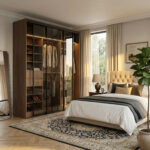 ⁦خزانة ملابس منزلقة فاخرة بعرض 218 سم مع أدراج ورفوف وتنظيم أحترافي – الخزائن الأمثل⁩ - الصورة ⁦4⁩