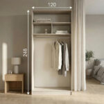 ⁦خزانة ملابس مودرن عرض 120 سم – تصميم عملي يمكن دمجه مع وحدات أخرى⁩ - الصورة ⁦2⁩
