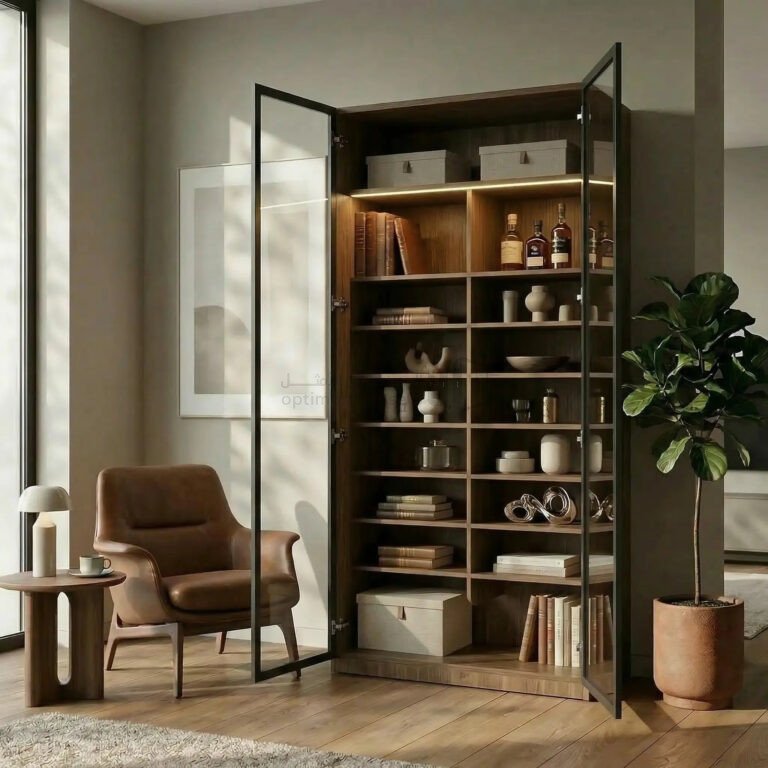 تجهيز الوحدات السكنية — خزانة ملابس بأبواب مفصلية لوحدة سكنية