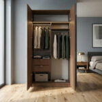 خزانة ملابس مودرن عرض 120 سم – تصميم عملي يمكن دمجه مع وحدات أخرى