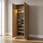 ⁦خزانة ملابس عرض 90سم خشبية مودرن مع رفوف⁩ - الصورة ⁦2⁩