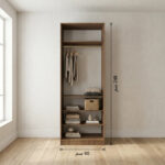 ⁦خزانة ملابس مودرن عرض 90 سم – تصميم عملي يمكن دمجه مع وحدات أخرى⁩ - الصورة ⁦2⁩