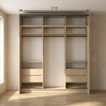 ⁦خزانة ملابس منزلقة بعرض 218 سم بتنظيم احترافي لغرفة نومك – الخزائن الأمثل⁩ - الصورة ⁦3⁩