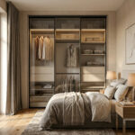 ⁦خزانة ملابس منزلقة بعرض 218 سم بتنظيم عملي لغرف النوم – الخزائن الأمثل⁩ - الصورة ⁦3⁩