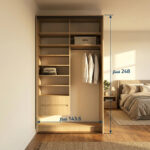 ⁦خزانة ملابس أبواب منزلقة 143.6 سم⁩ - الصورة ⁦2⁩