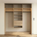 ⁦خزانة ملابس منزلقة بعرض 218 سم بتنظيم عملي حقيقي لغرفة نومك – الخزائن الأمثل⁩ - الصورة ⁦2⁩