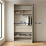 ⁦خزانة ملابس مودرن عرض 120 سم – تصميم عملي يمكن دمجه مع وحدات أخرى⁩ - الصورة ⁦2⁩