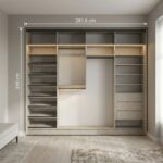 ⁦خزانة ملابس منزلقة فاخرة 281.6 سم – تصميم عصري وتنظيم احترافي⁩ - الصورة ⁦2⁩