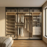 خزانة ملابس منزلقة فاخرة 281.6 سم – تصميم عصري وتنظيم احترافي