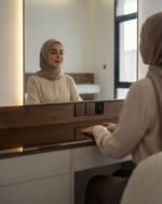 ⁦تسريحة مكياج فاخرة بمرآة مضيئة وتصميم عصري⁩ - الصورة ⁦8⁩